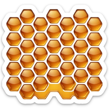 A natural honeycomb panel filled with amber honey. sticker