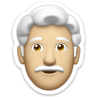 hombre blanco pensando en una nube blanca que sale de su cabeza sticker