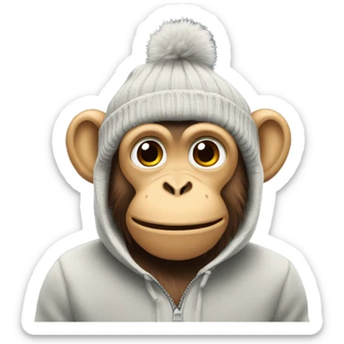 Monkey wearing a beanie  sticker