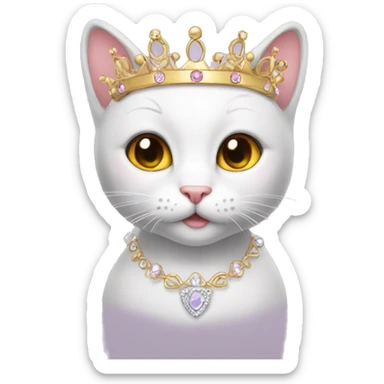 kitty with tiara sticker