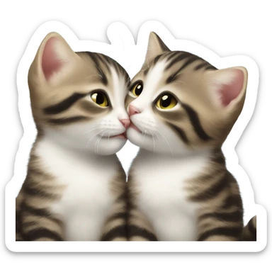 Baby cats kissing sticker