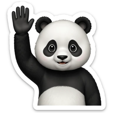 Waving panda
 sticker