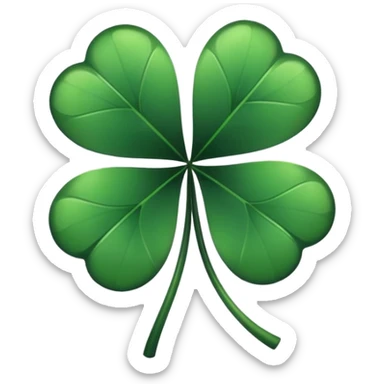 Black four leaf clover sticker