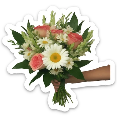 I send you this bouquet symbol of my love sticker
