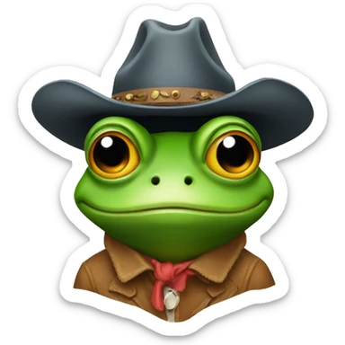 Frog with cowboy hats  sticker