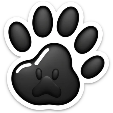 Black outline dog paw print sticker