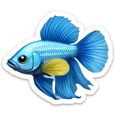 yellow fin blue betta fsh sticker