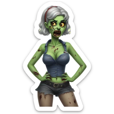 Pinup zombie girl sticker