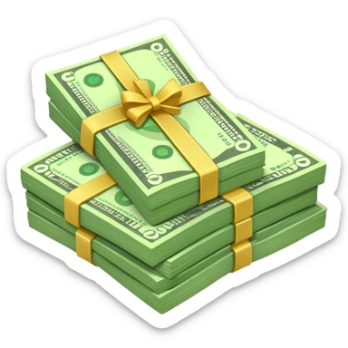 handing generic green money notes sticker