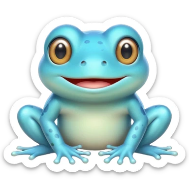 cute cyan frog sticker
