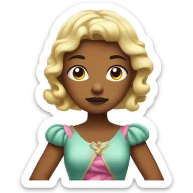 Girl having tantrum in princess dress  sticker