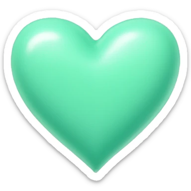 Pastel sea green heart sticker