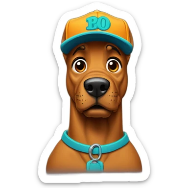 Scooby doo with a cap sticker
