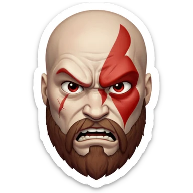 Visage de Kratos du jeu PlayStation sticker