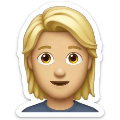 Garçon avec les cheveux très long et blond sticker