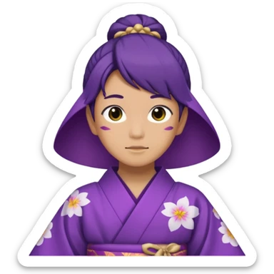 não binário japones kimono roxo sticker