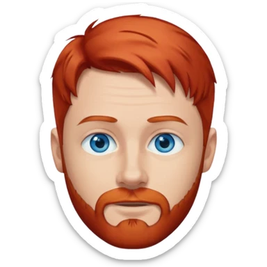 Dave Farrell from Linkin Park with blue eyes, red hair and short beard sticker