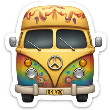 hippie van sticker
