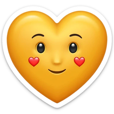 Hazme un corazón amarillo naranja sticker