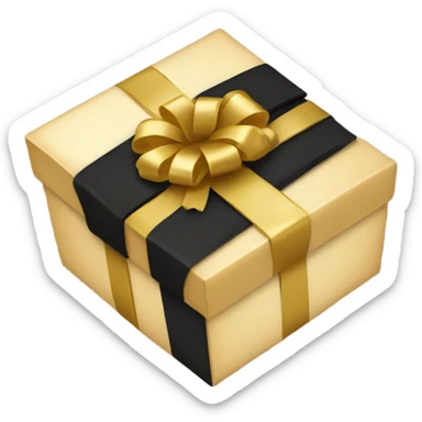 gift box emoji with colors based in black and golden sticker