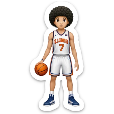 Illinois basketball #7 mulatto with short Afro full body shot sticker