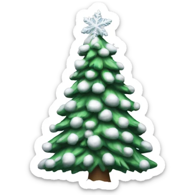 Snowy Christmas tree sticker