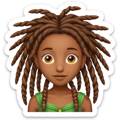 brown skin fairy with locs sticker