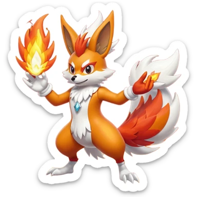 Braixen-Combusken-Blaziken-fusion sticker