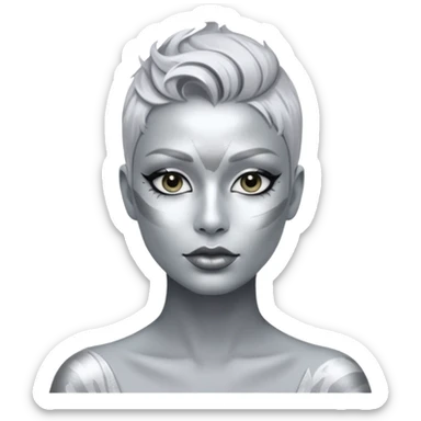 Living statue (silver paint),Street Performers,background street sticker