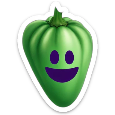 a green an purple flag with the eggplant emoji on it sticker