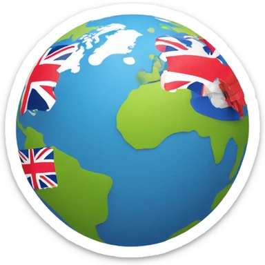 globe avec plusieurs drapeaux sticker