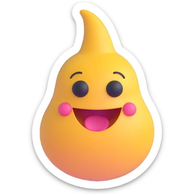 playful, non-explicit breast emoticon, suggestive but safe for work, 3D emoji style sticker