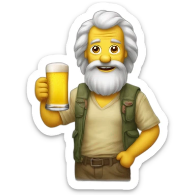 Homère Simson avec une bière sticker