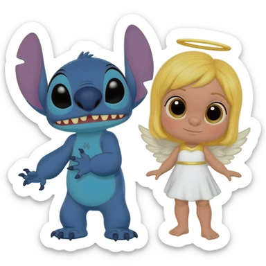 Stitch and Angel! sticker