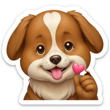 dog blowing a kiss sticker