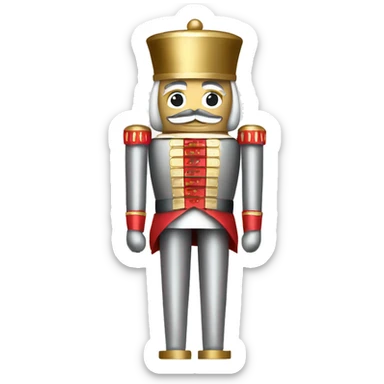 silver and gold nutcracker sticker