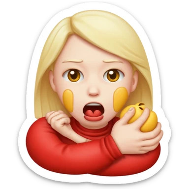 emoji chocking themself sticker