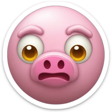 3d sphere with a cartoon Piglin skin texture with big childish eyes sticker