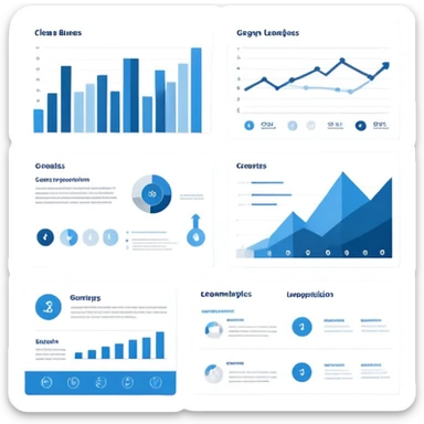 Clean business slide template with key points and visual elements sticker
