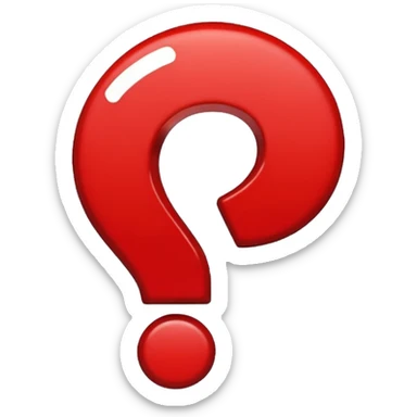 question mark, red sticker