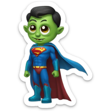 Superman ugly alien sticker