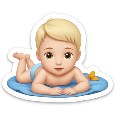 baby lying on ground sticker