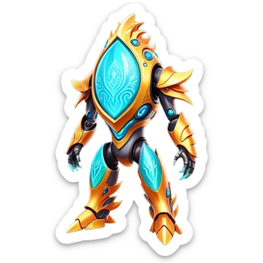  Epic legendary warm-colored fir fiery sunny rare glowing mechanical Shiny sparkly transparent bioluminescent luminescent vibrant bright pastel dark exotic iridescent colorful gradients futuristic modern metallic glossy glittery fantasy-cyber-Fakémon-Vernid-creature sticker