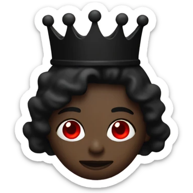 All black silhouette with black crown and red eyes sticker