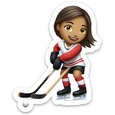 Girl playing hockey  sticker
