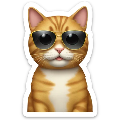 Cat with sunglasses sticker