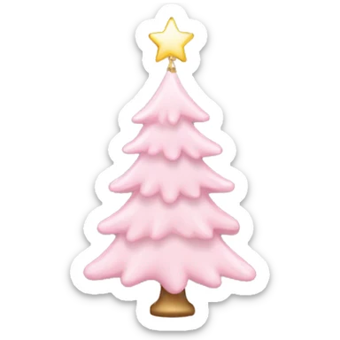Light Pink Christmas tree with ornaments  sticker