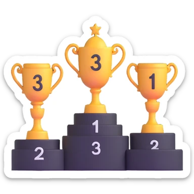 racing victory podium with three places for winners sticker