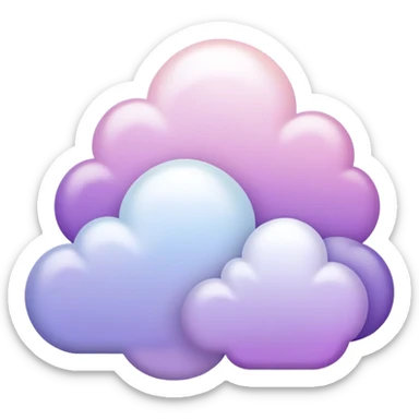 Pastel Violet gradients clouds sticker