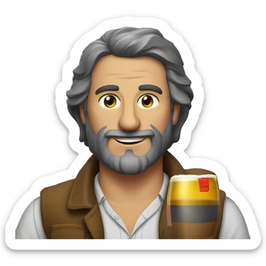 Leon tomando cerveza sticker